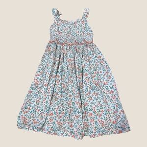 Edgehill Collection Girls' Smocked Waist Faux-Tie Strap Dress